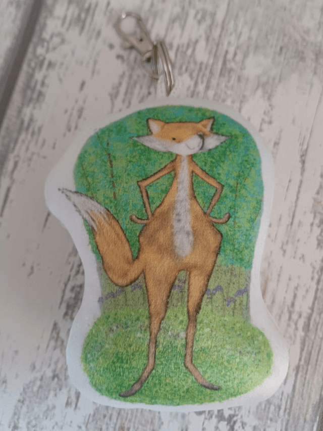 Fox in the bluebells plush key ring 