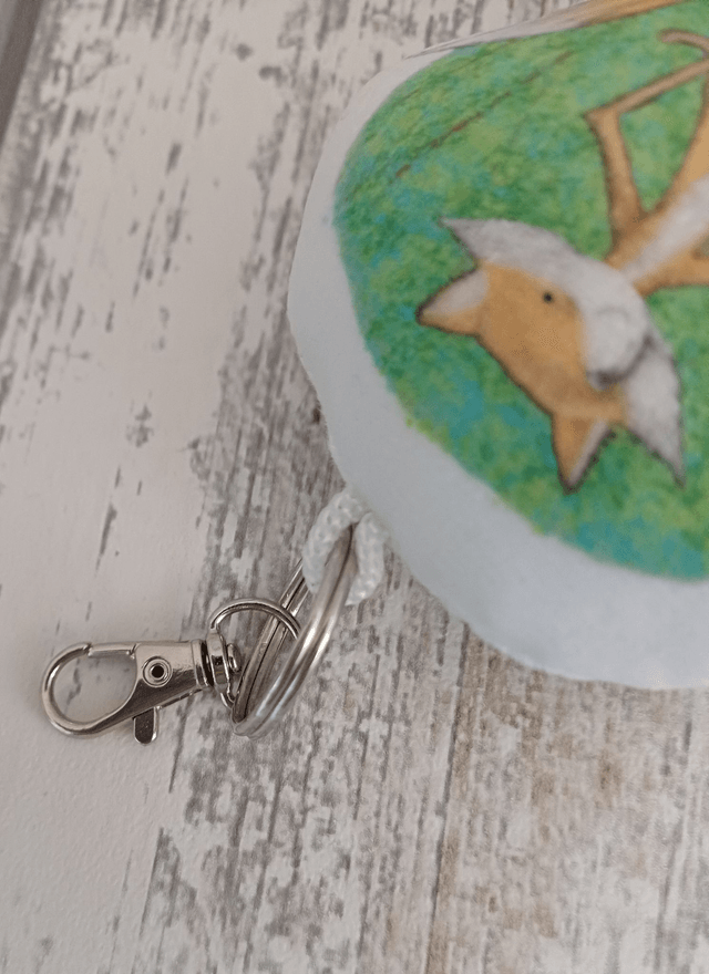 Fox in the bluebells plush key ring 