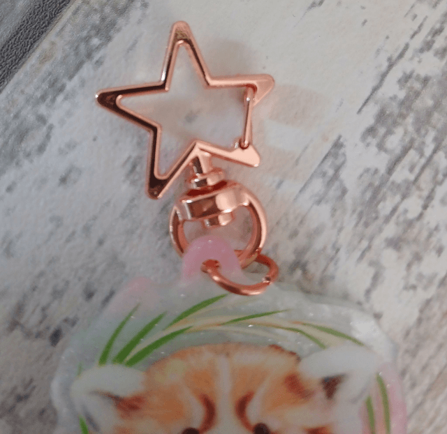 Red panda acrylic key ring 